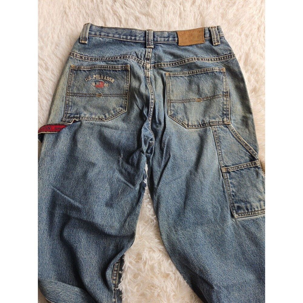 US Polo Assn Carpenter Jeans 31 X 32 Relaxed Wide Leg Distressed Vintage - Picture 12 of 16